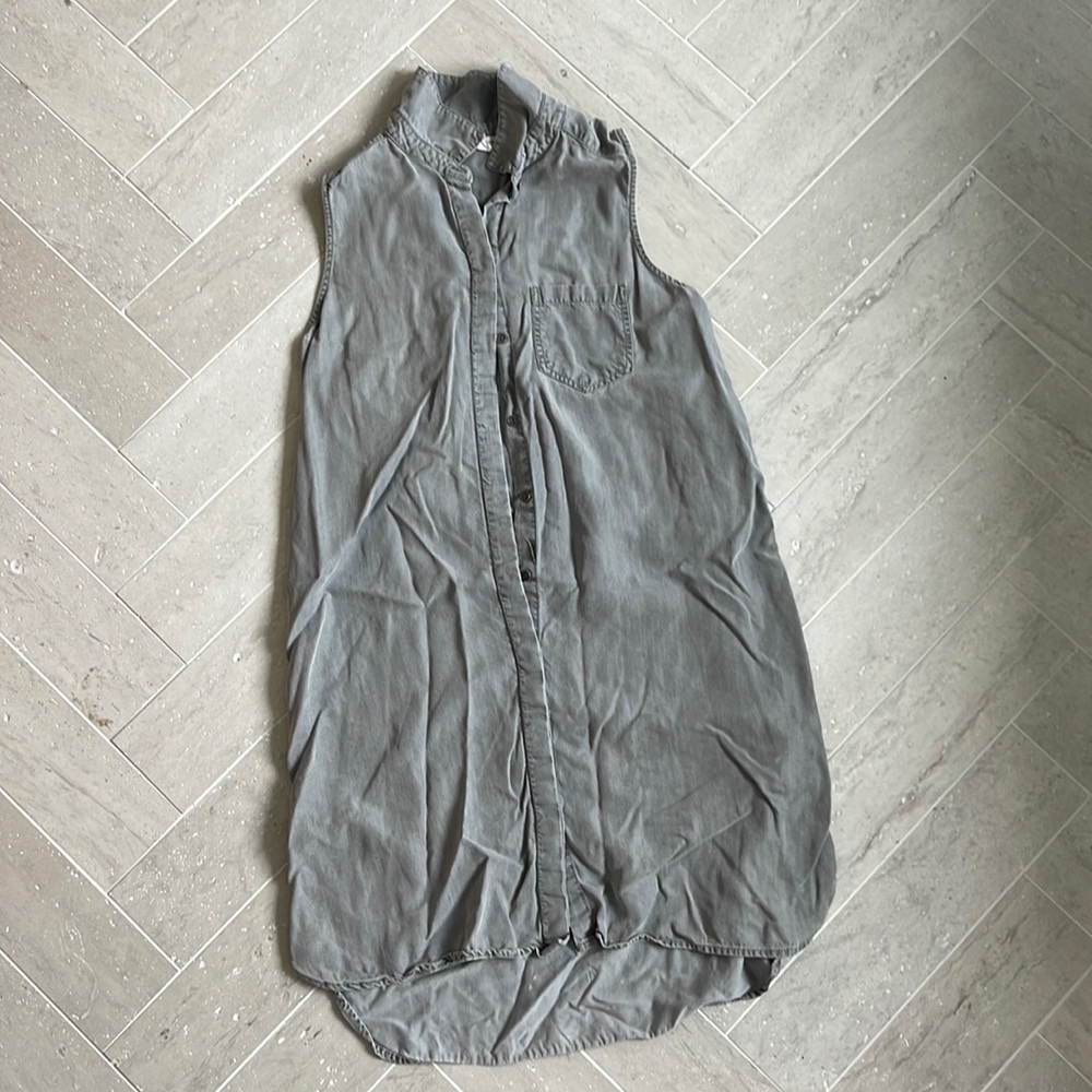 BEACH LOUNGE GREY DENIM MINI DRESS